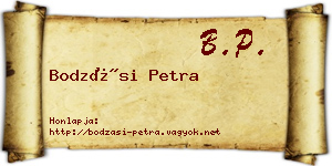 Bodzási Petra névjegykártya