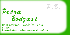 petra bodzasi business card